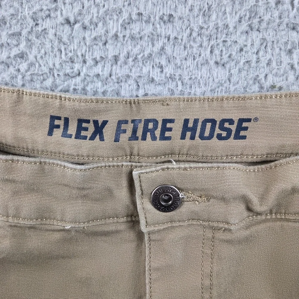 Duluth Trading Pants Mens 42x34 (41x33)‎ Brown Tan Flex Fire Hose Work Wear